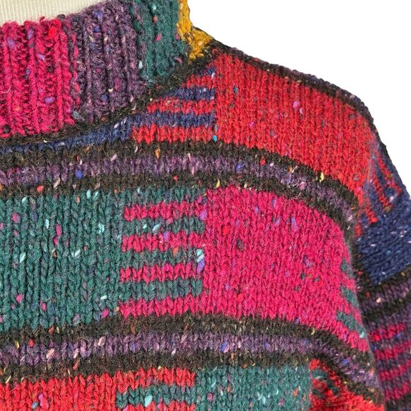 Vintage Banana Republic Safari Travel Sweater Womens Medium Geometric Multi Wool - Picture 3 of 9